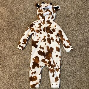 Cow Onesie - Soft fleece zip up pajamas, costume, outfit